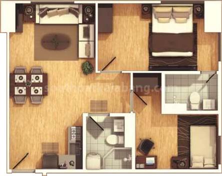 Avida Towers Altura 2-Bedroom floor plan